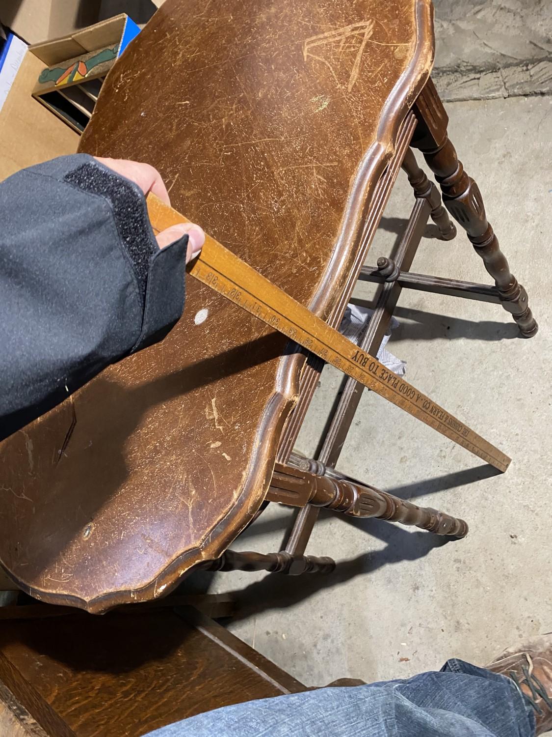 Small table and Oak stand with drawer