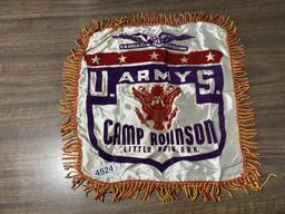 Vintage US Army Camp Souvenir Pillow Sham