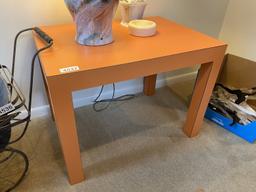 Vintage orange colored lamp table