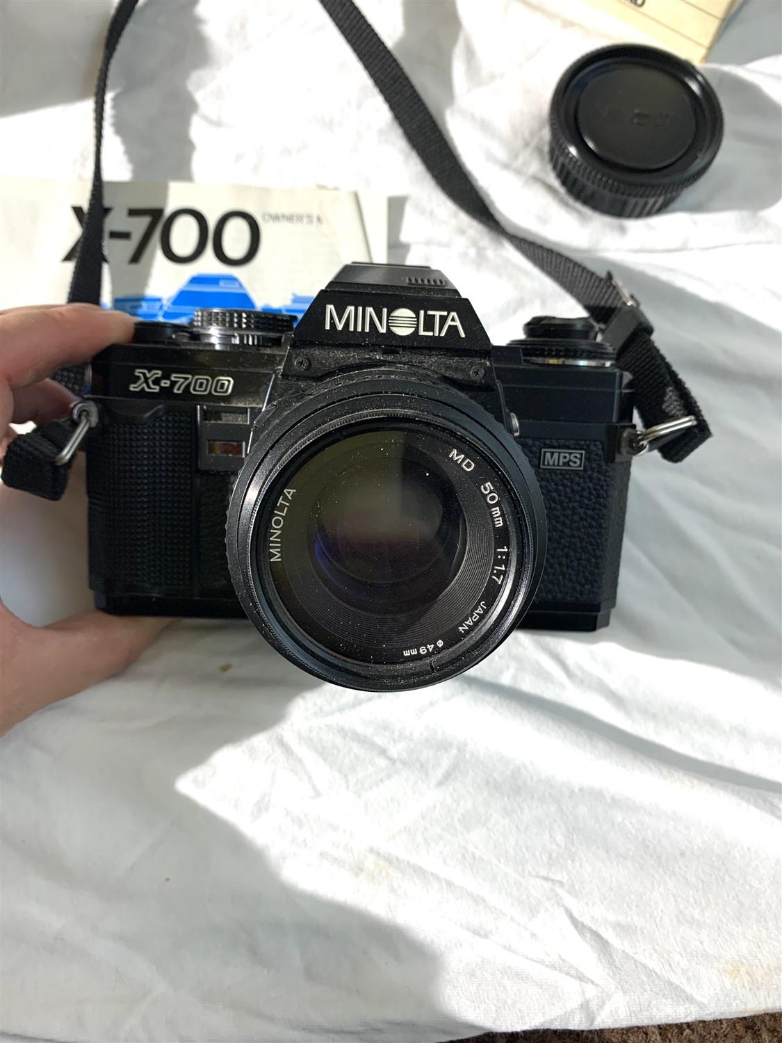 Vintage Minolta X-700 Camera with Additional Lens