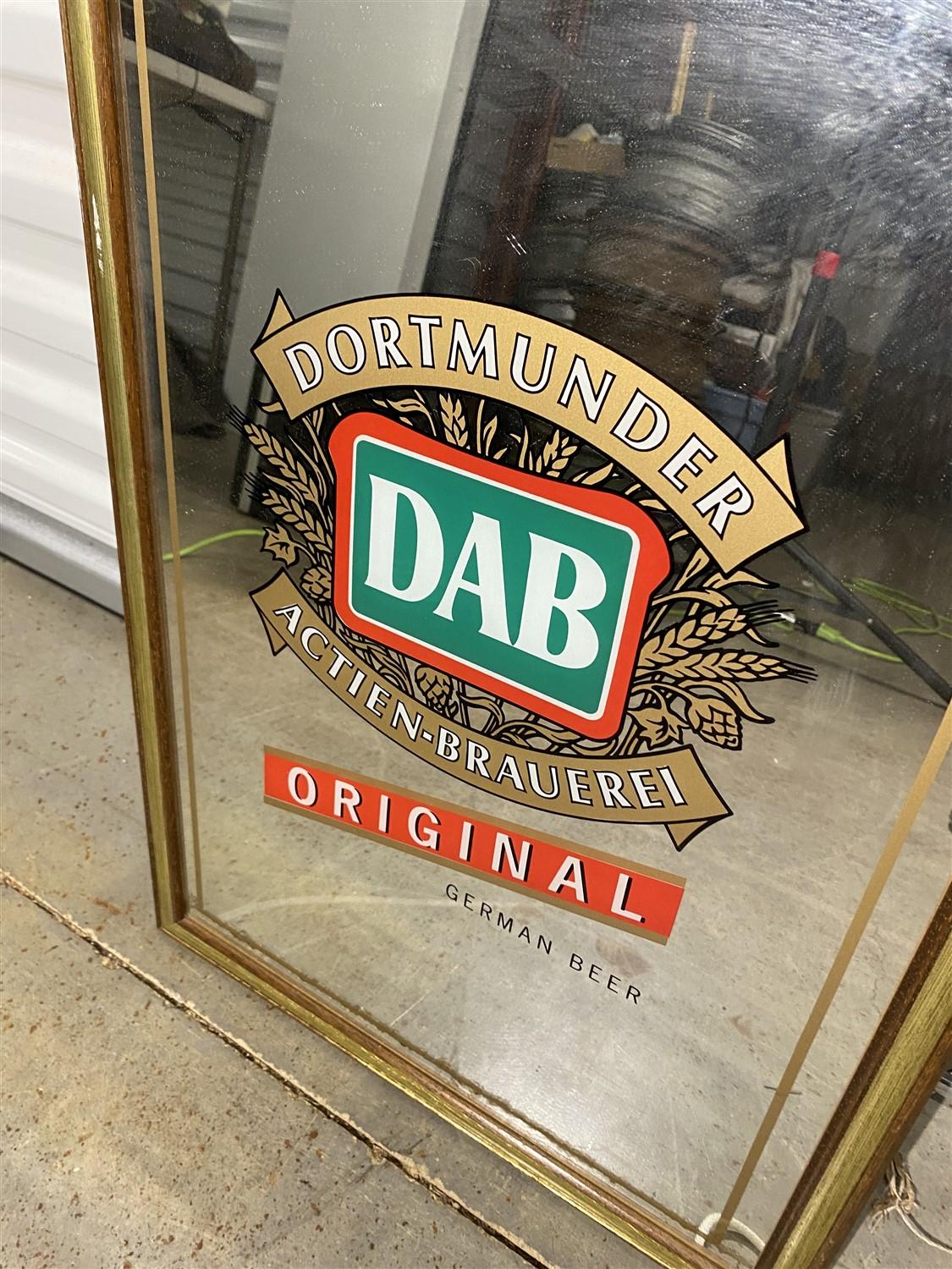 Vintage DAB Dortmunder Beer Mirror Advertising