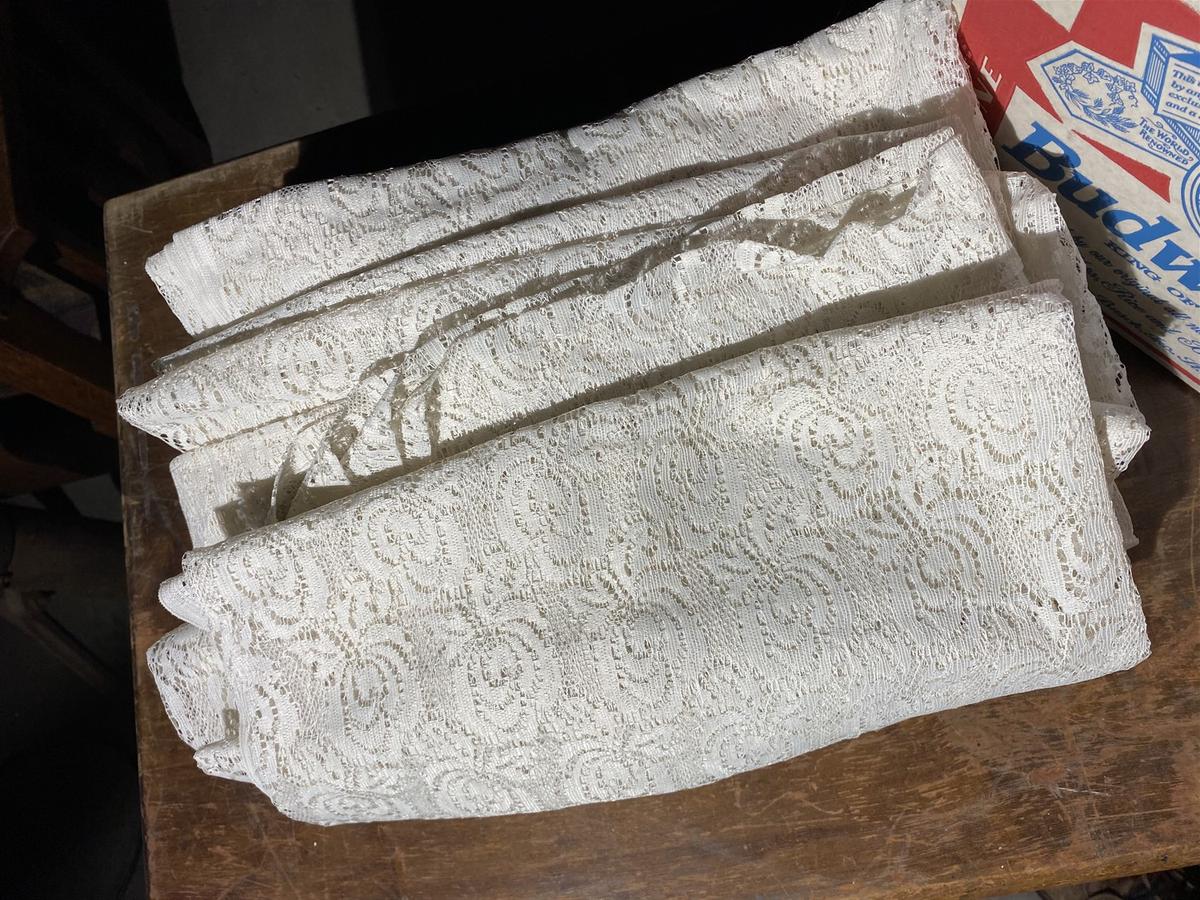 Large quantity of vintage lace fabric