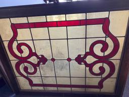 Antique Art Nouveau stained glass window