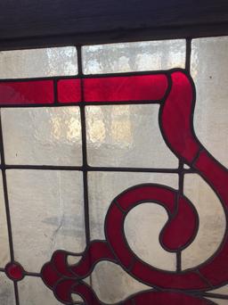 Antique Art Nouveau stained glass window