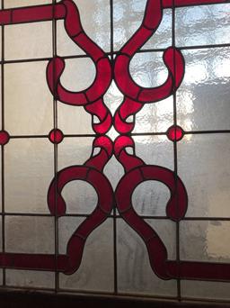 Antique Art Nouveau stained glass window