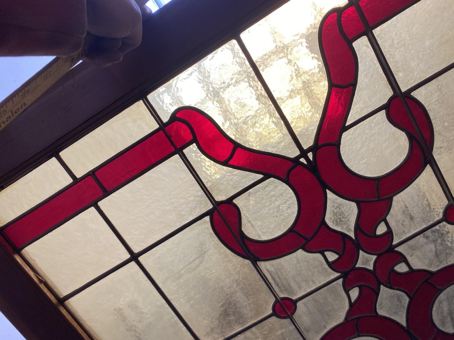 Antique Art Nouveau stained glass window