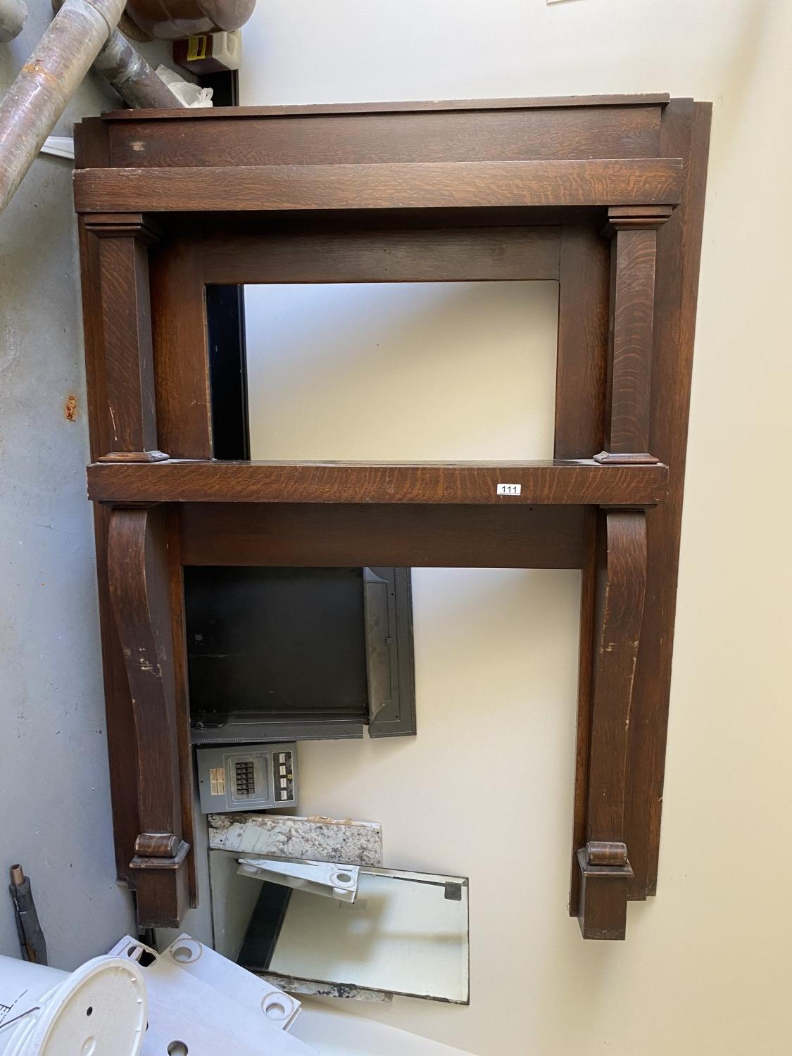 Antique Oak Fireplace Mantle