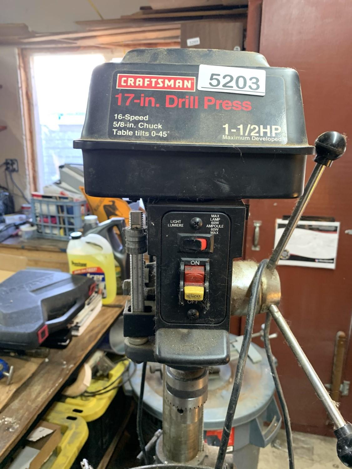 Craftsman 17in Drill Press with Accessories
