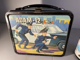 Vintage Metal Lunchbox Adam-12 with Thermos