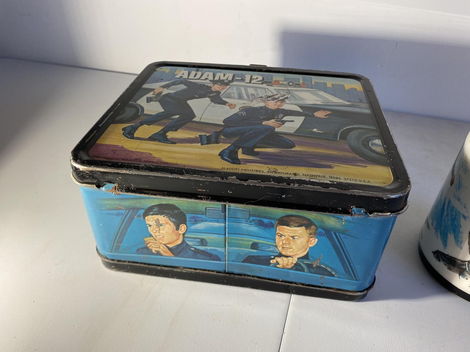 Vintage Metal Lunchbox Adam-12 with Thermos