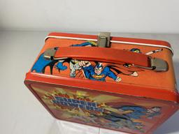 Vintage Metal Lunchbox Superman Batman