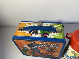 Vintage Metal Lunchbox Captain America