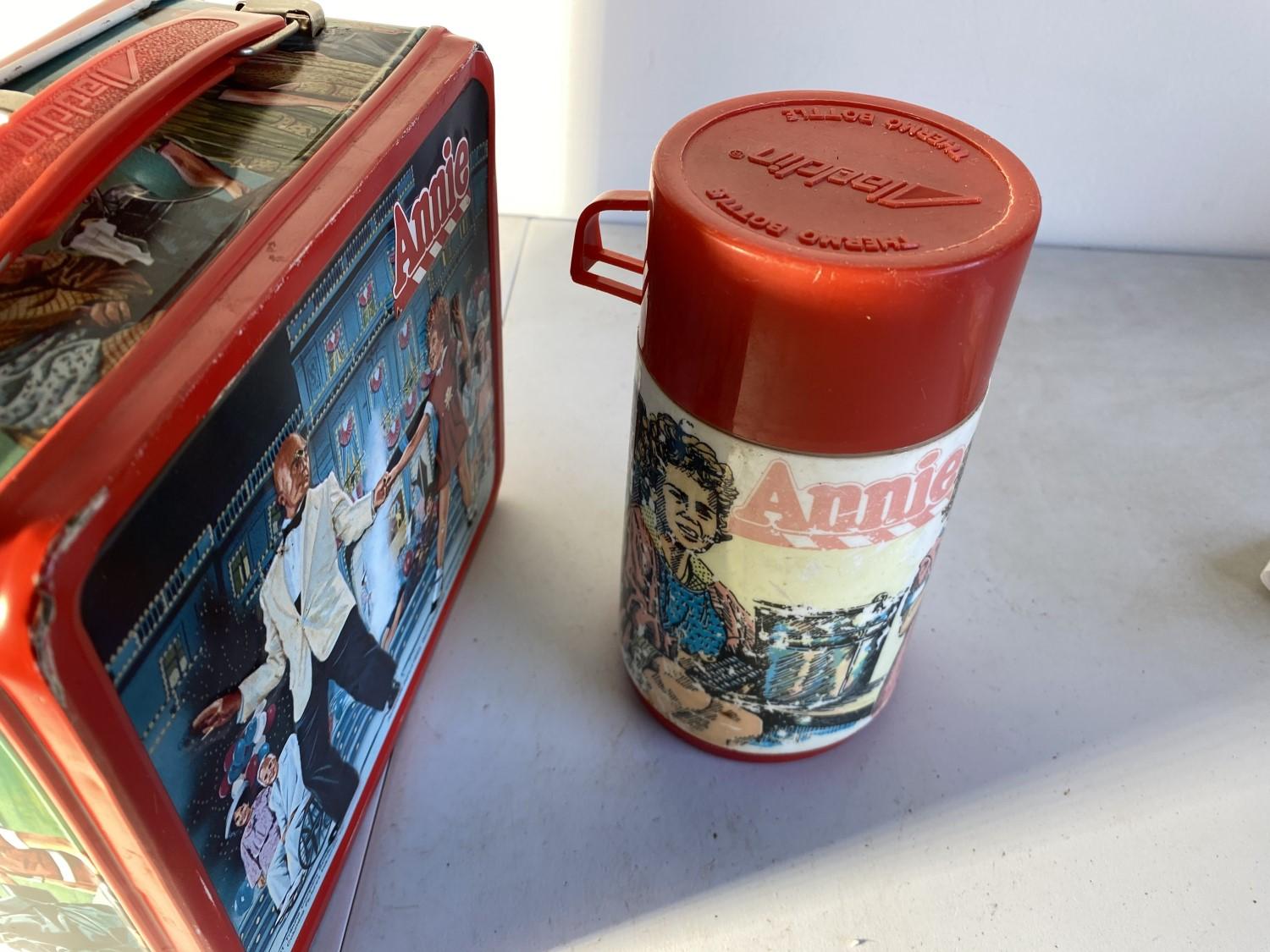 Vintage Metal Lunchbox Annie With Thermos