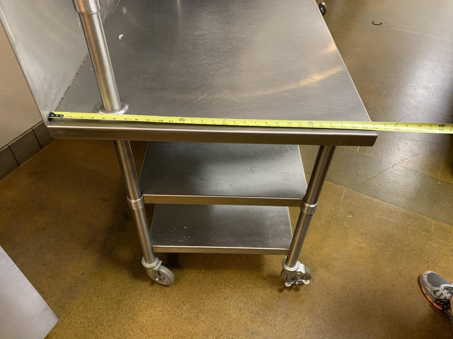 Stainless Steel Prep Table with Stainless Steel Backsplash