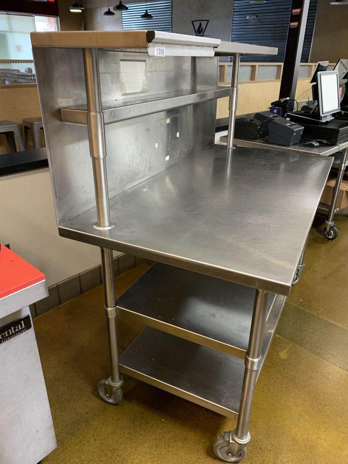 Stainless Steel Prep Table with Stainless Steel Backsplash