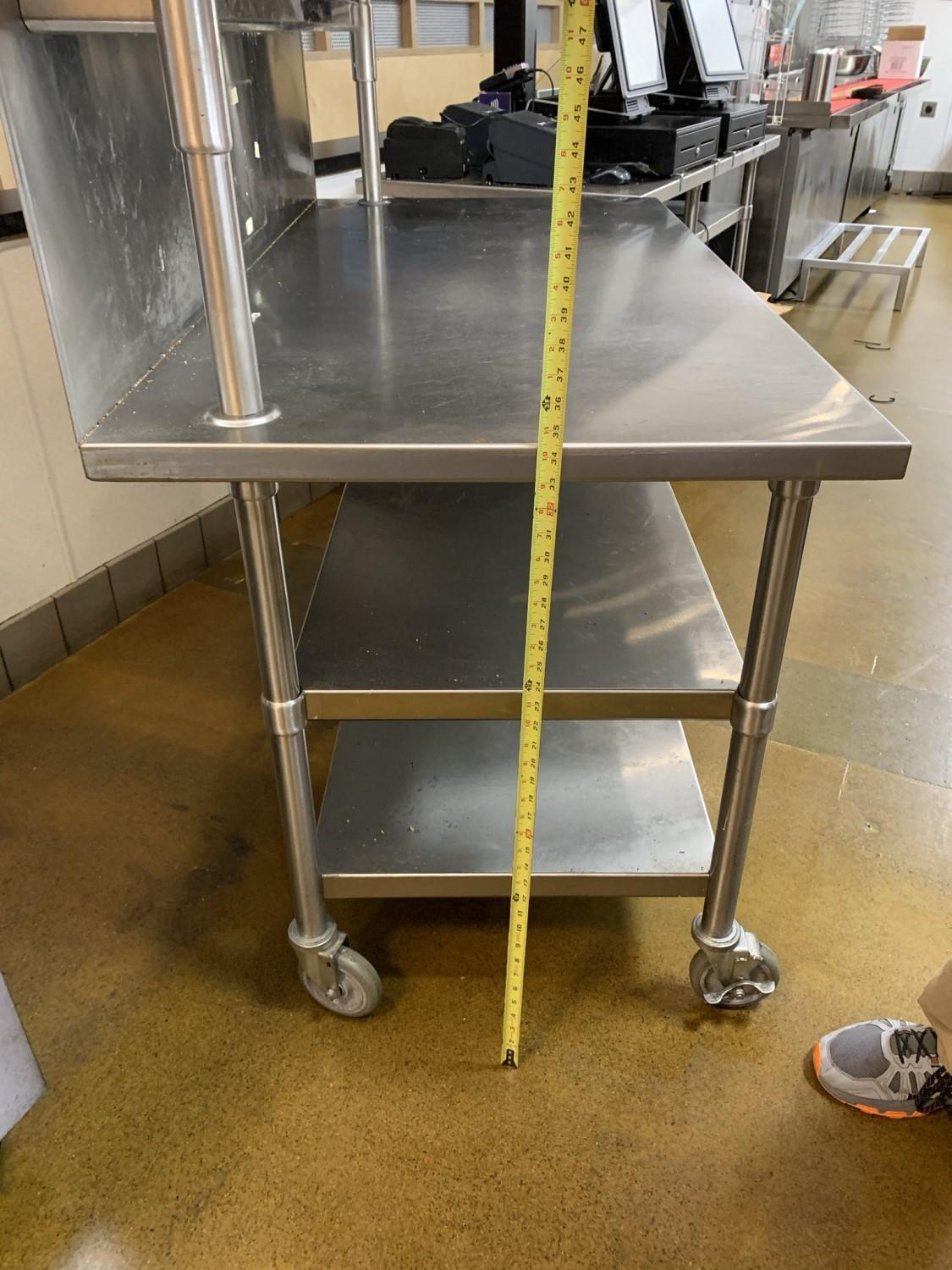 Stainless Steel Prep Table with Stainless Steel Backsplash