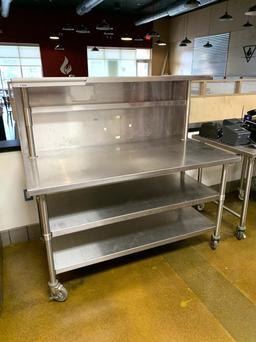 Stainless Steel Prep Table with Stainless Steel Backsplash