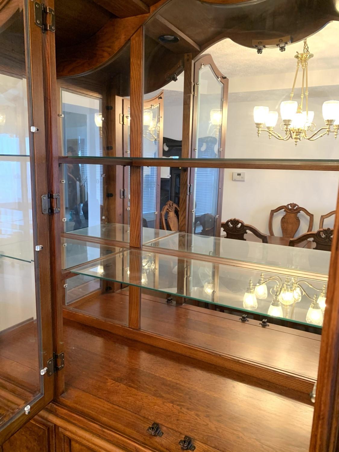 Beautiful Dining Table with 6 Chairs, China Hutch, and Buffet