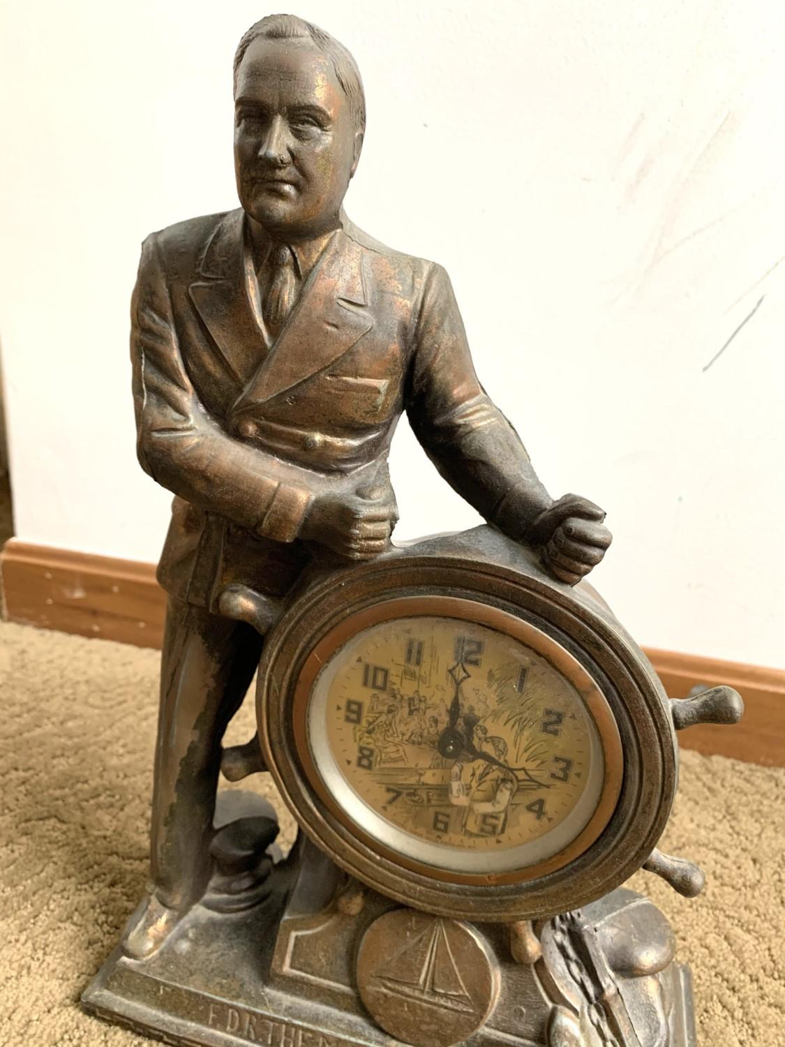 United Clock Corp, Brooklyn, N/Y FDR Man of the Hour Clock