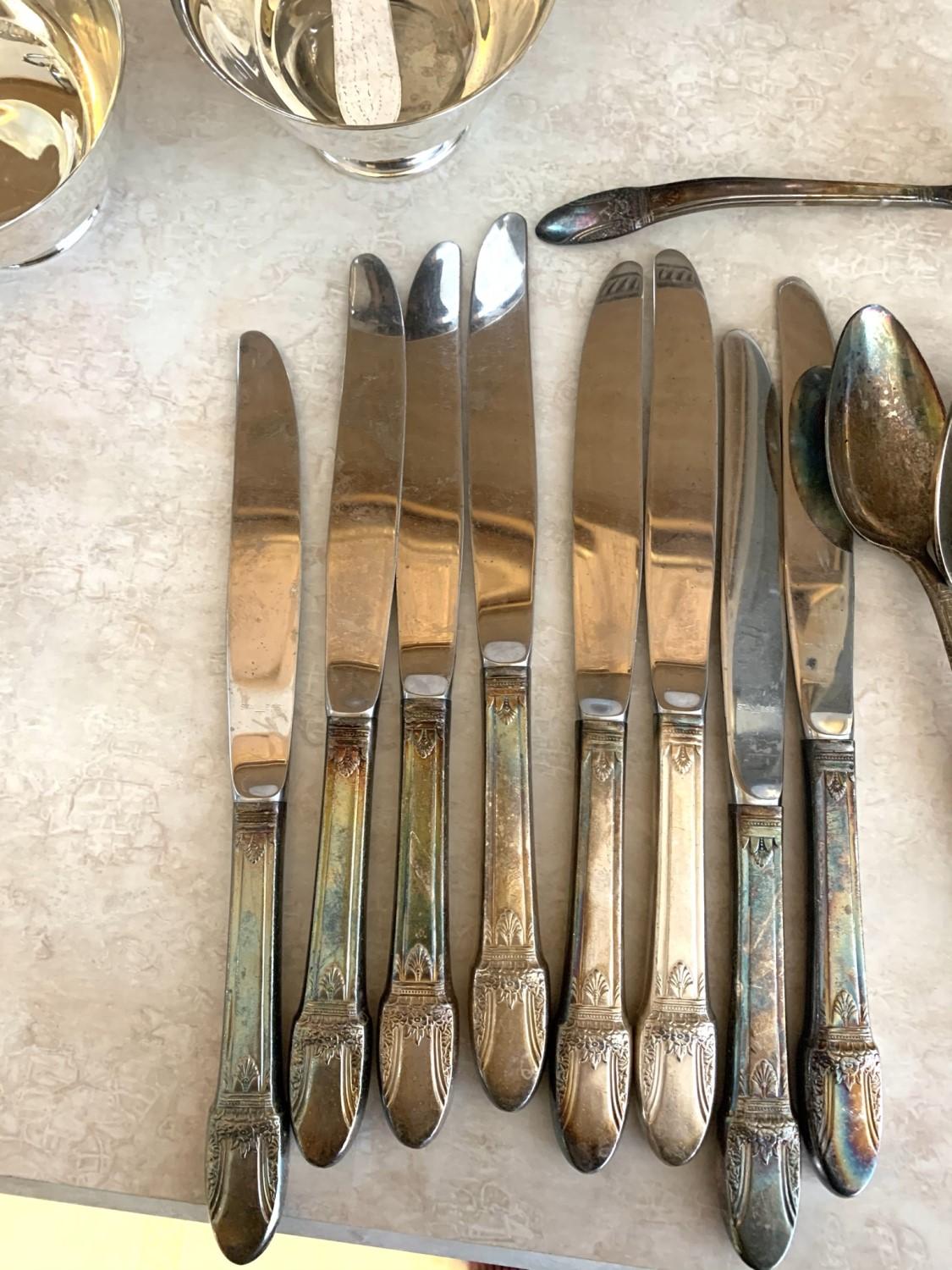 Group of Silver Plate - Including Rogers Bros Flatware "First Love"