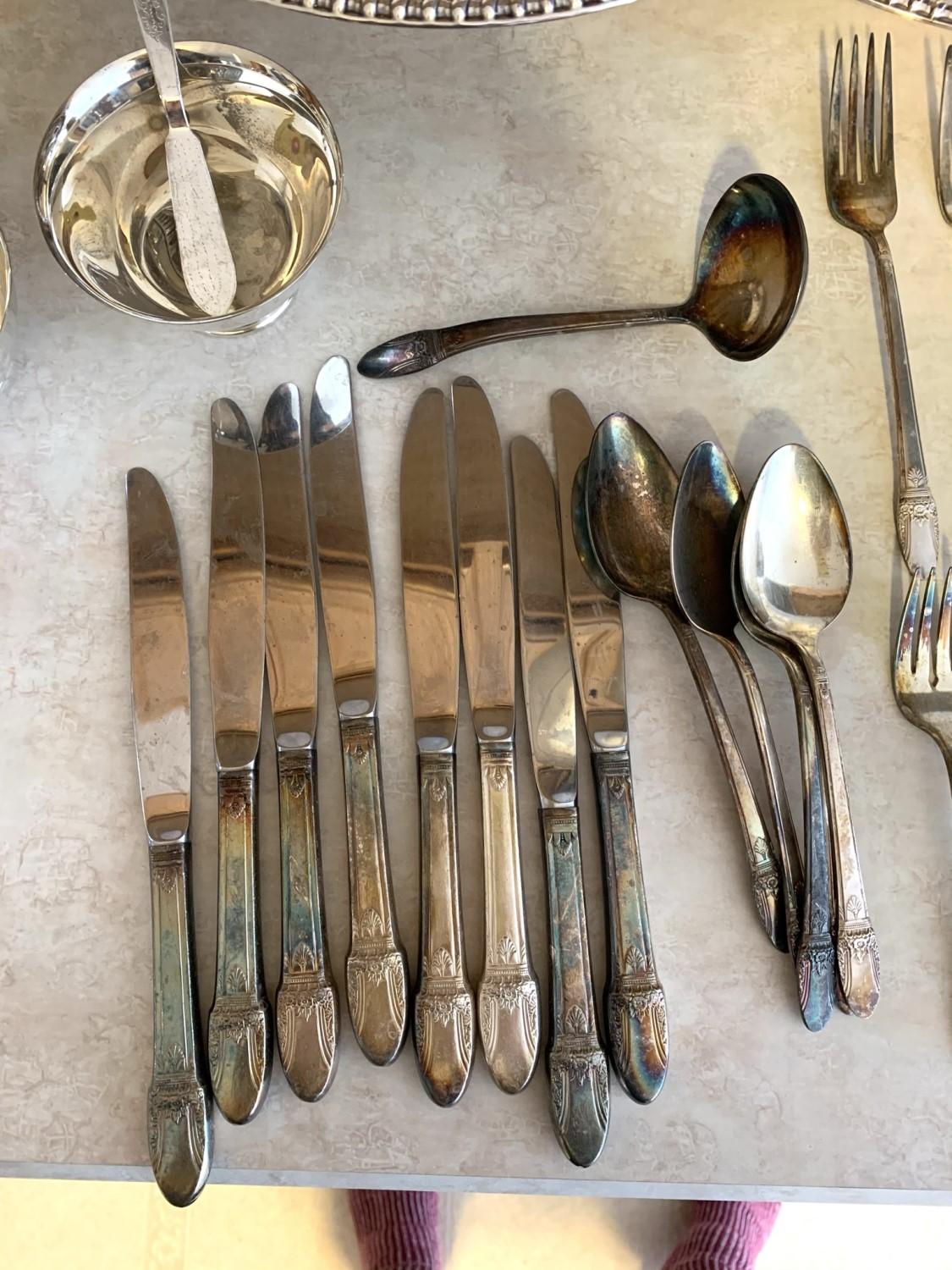 Group of Silver Plate - Including Rogers Bros Flatware "First Love"