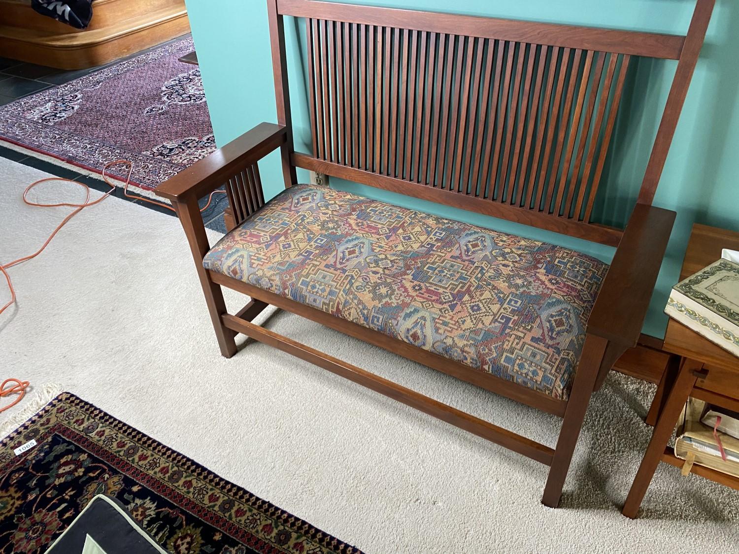 Arts and Crafts Stickley Style Wooden Bench