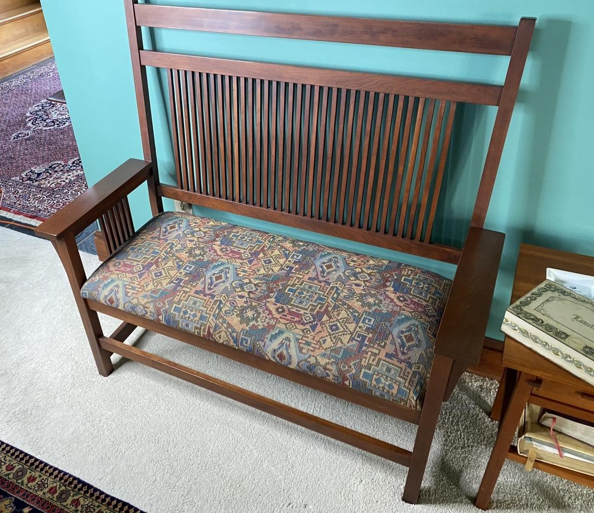 Arts and Crafts Stickley Style Wooden Bench