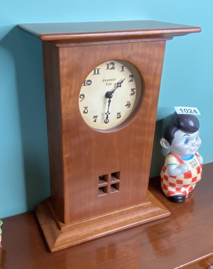"Present Time" Arts and Crafts Clock by Jim Dailey