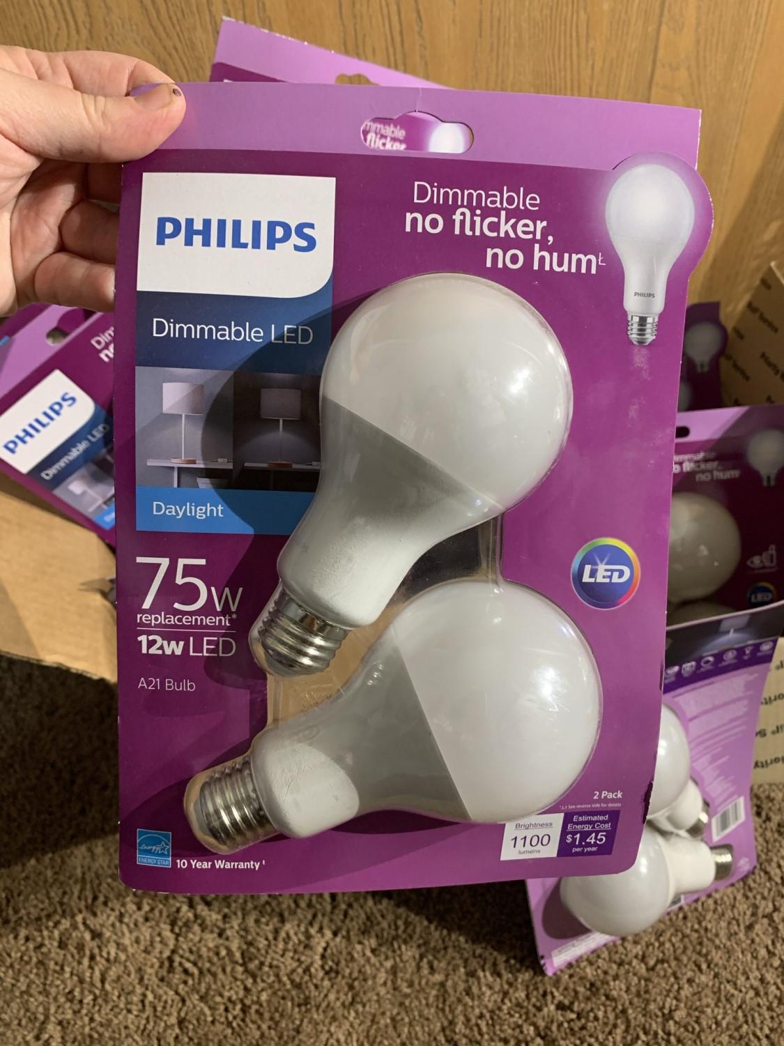 13 New Packages of Philips 75w Light Bulbs