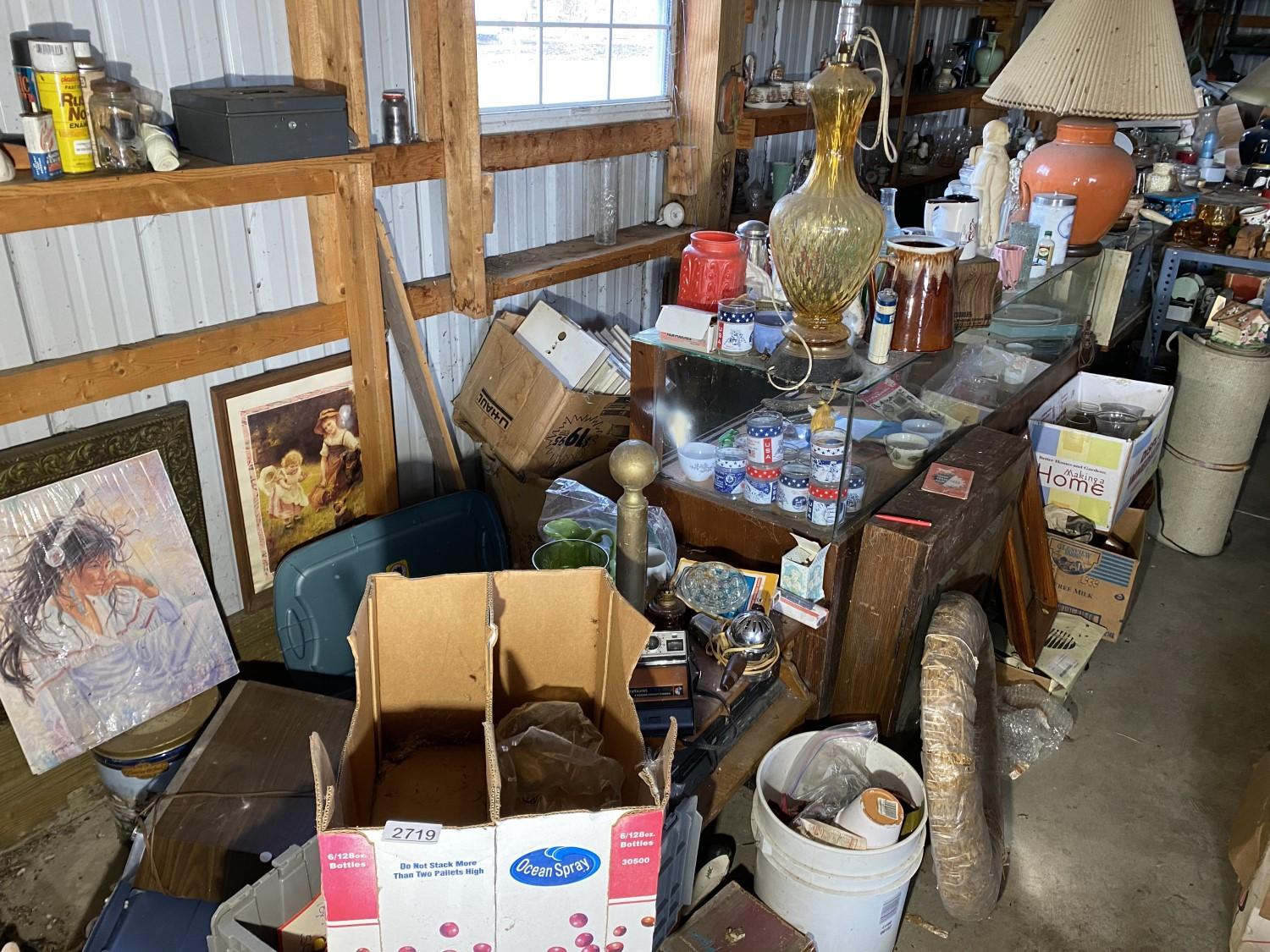 Large lot of vintage along wall