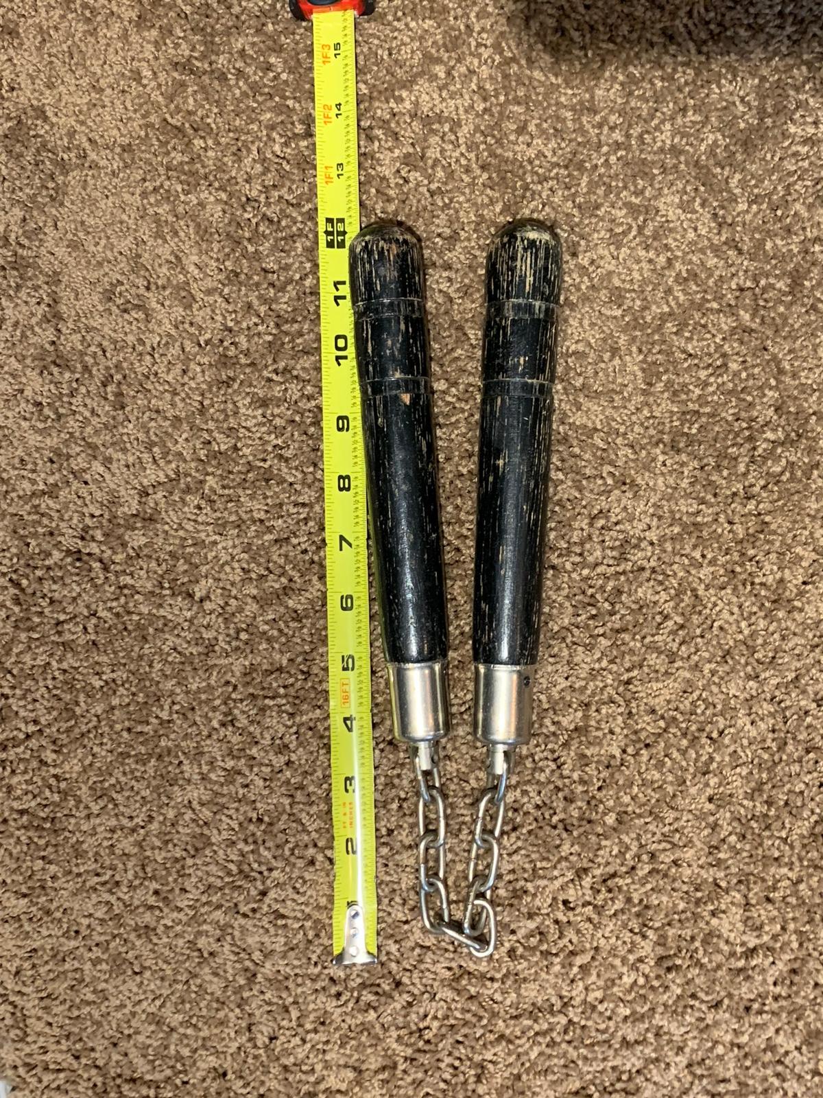 Pair of wood handled nunchucks