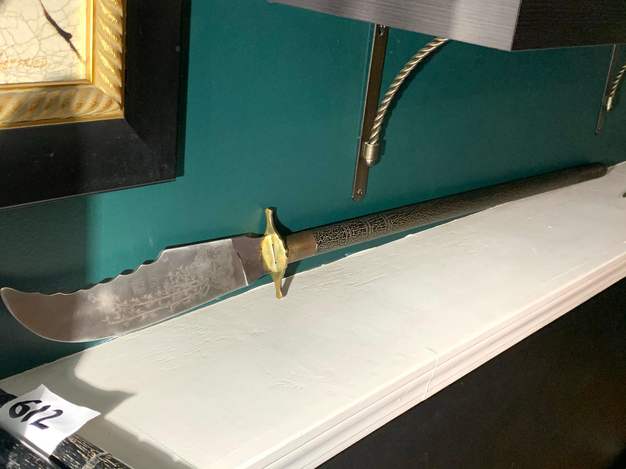 Large Sized Chinese Halberd Knife on Pole - 47" total length