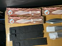 Group lot of throwing knives in boxes