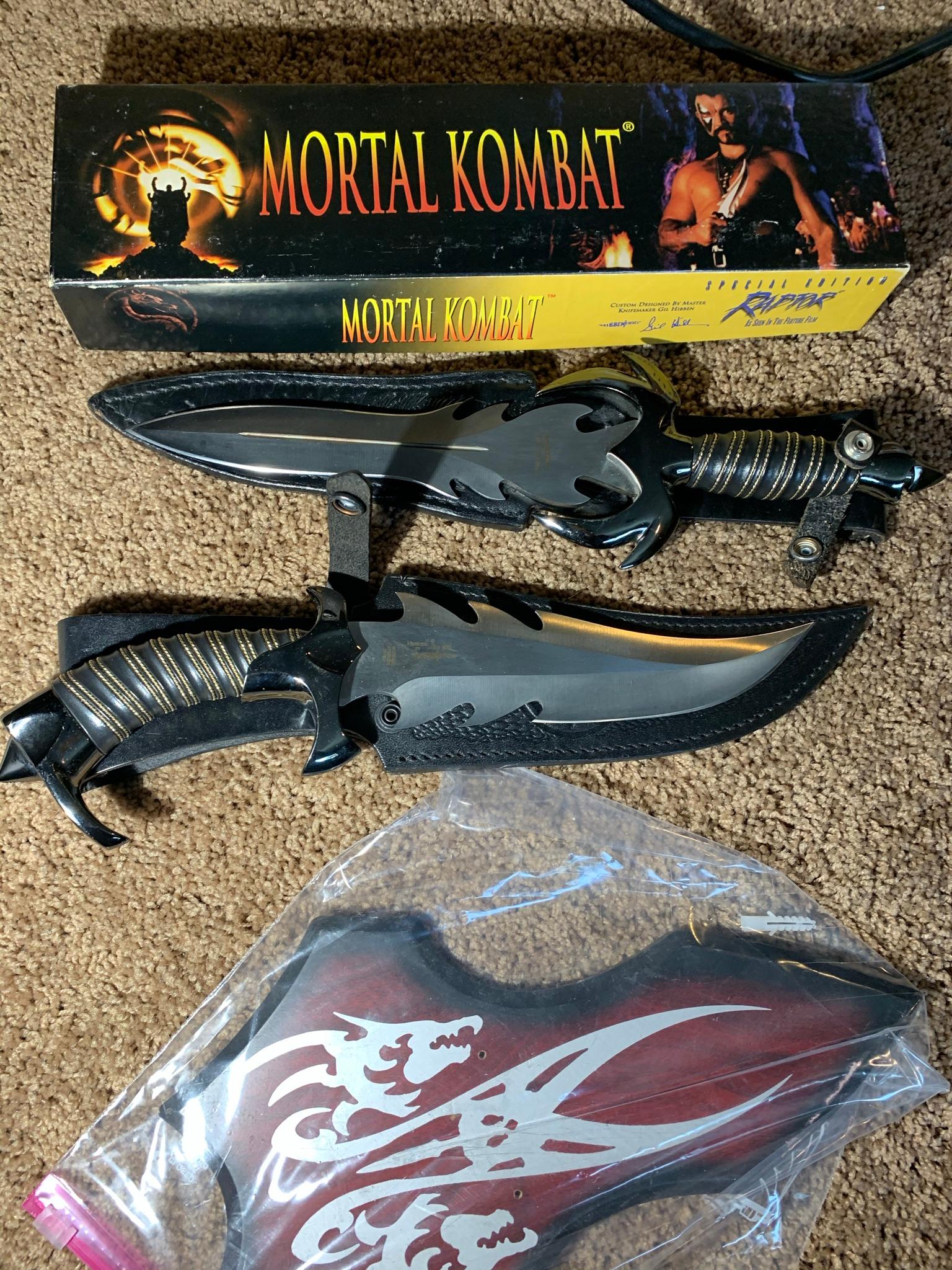 2 Gil Hibben Mortal Kombat Knives with Box and display