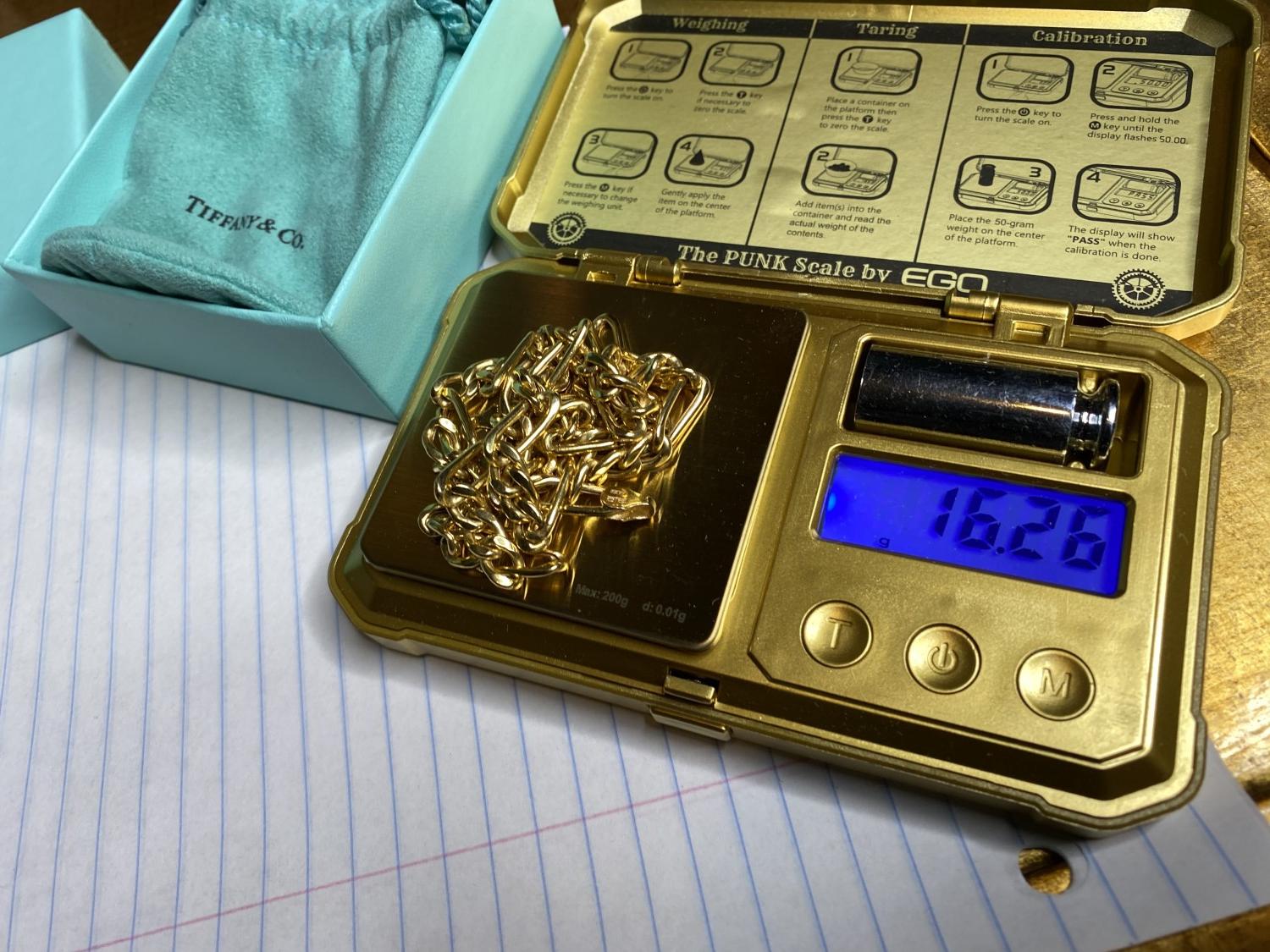 17" 14k gold Necklace - 16.26 grams