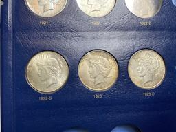 8 Peace Silver DOllar Coins in Album