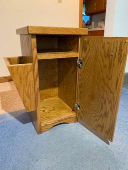 Custom Made Side Table with Magazine Bins