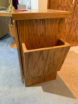 Custom Made Side Table with Magazine Bins