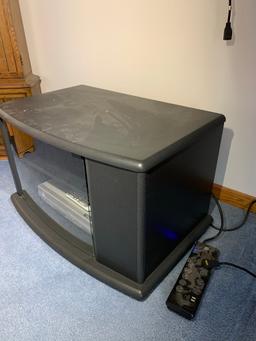 Glass Front Tv Stand with Sylvania VHS / DVD Combo