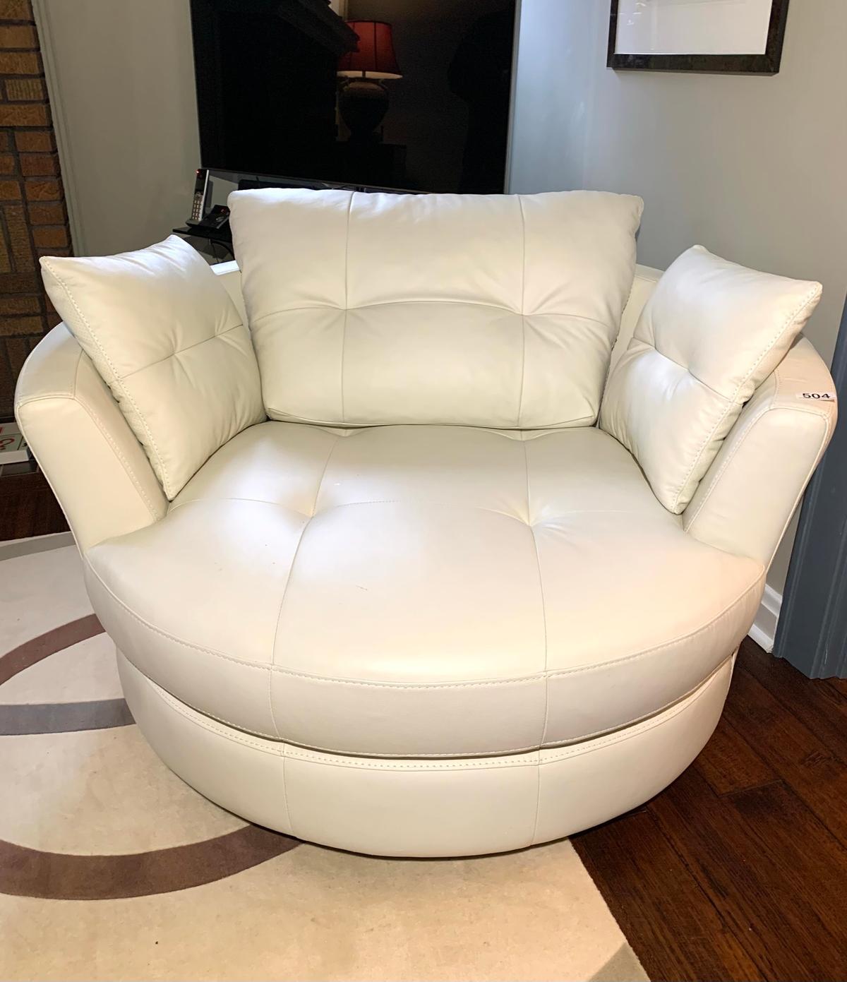 Contemporary Style White Leather or leather look  Chair.