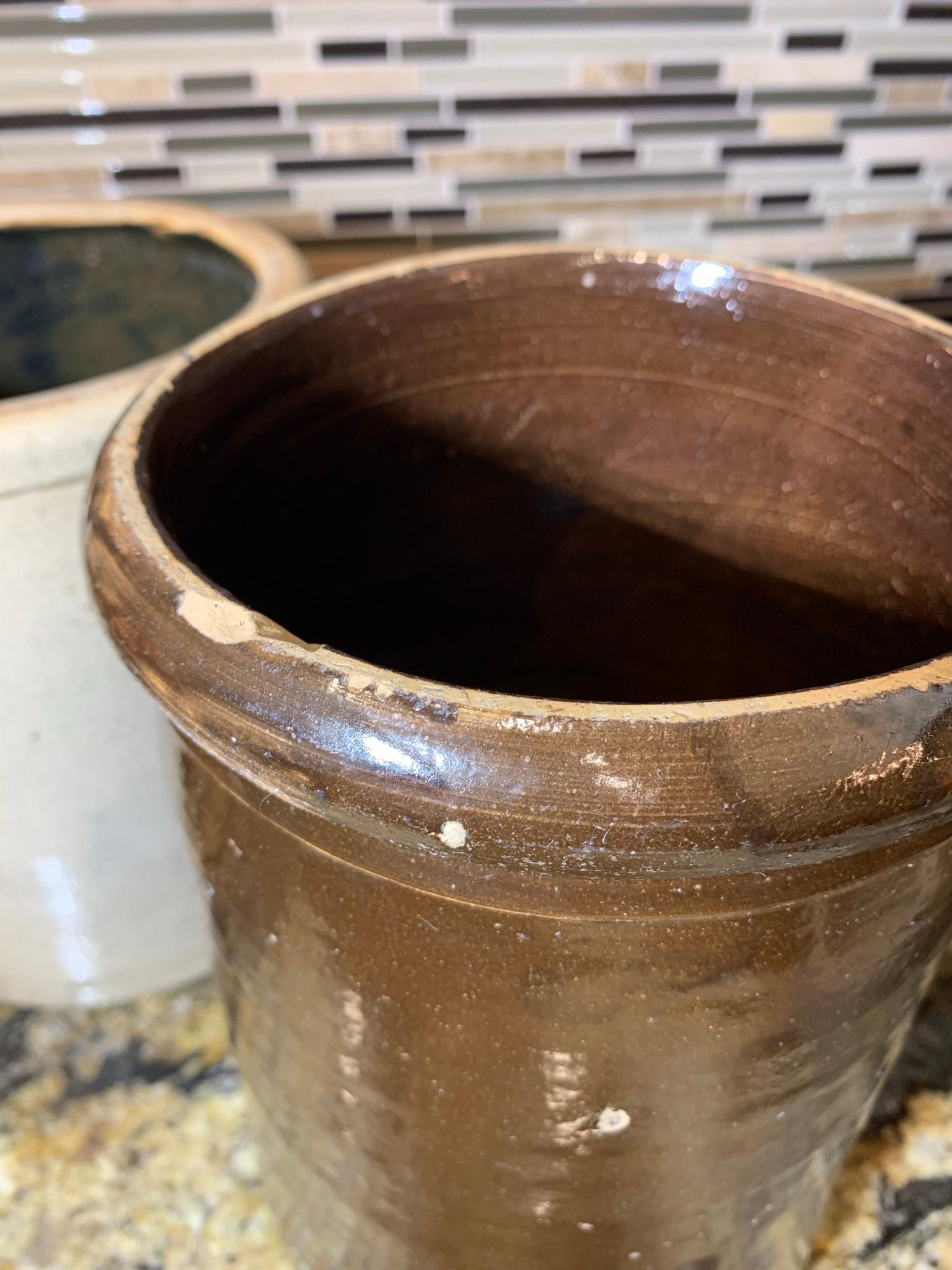 2 Stoneware Crocks, Antique Stanley Level No. 104 & Pottery Bowl