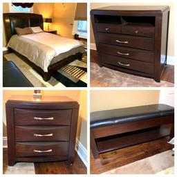 Exquisite 4 Piece Queen Bedroom Set. See Pictures.