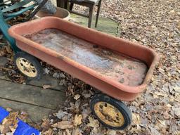 Shed cleanout lot including old wagon