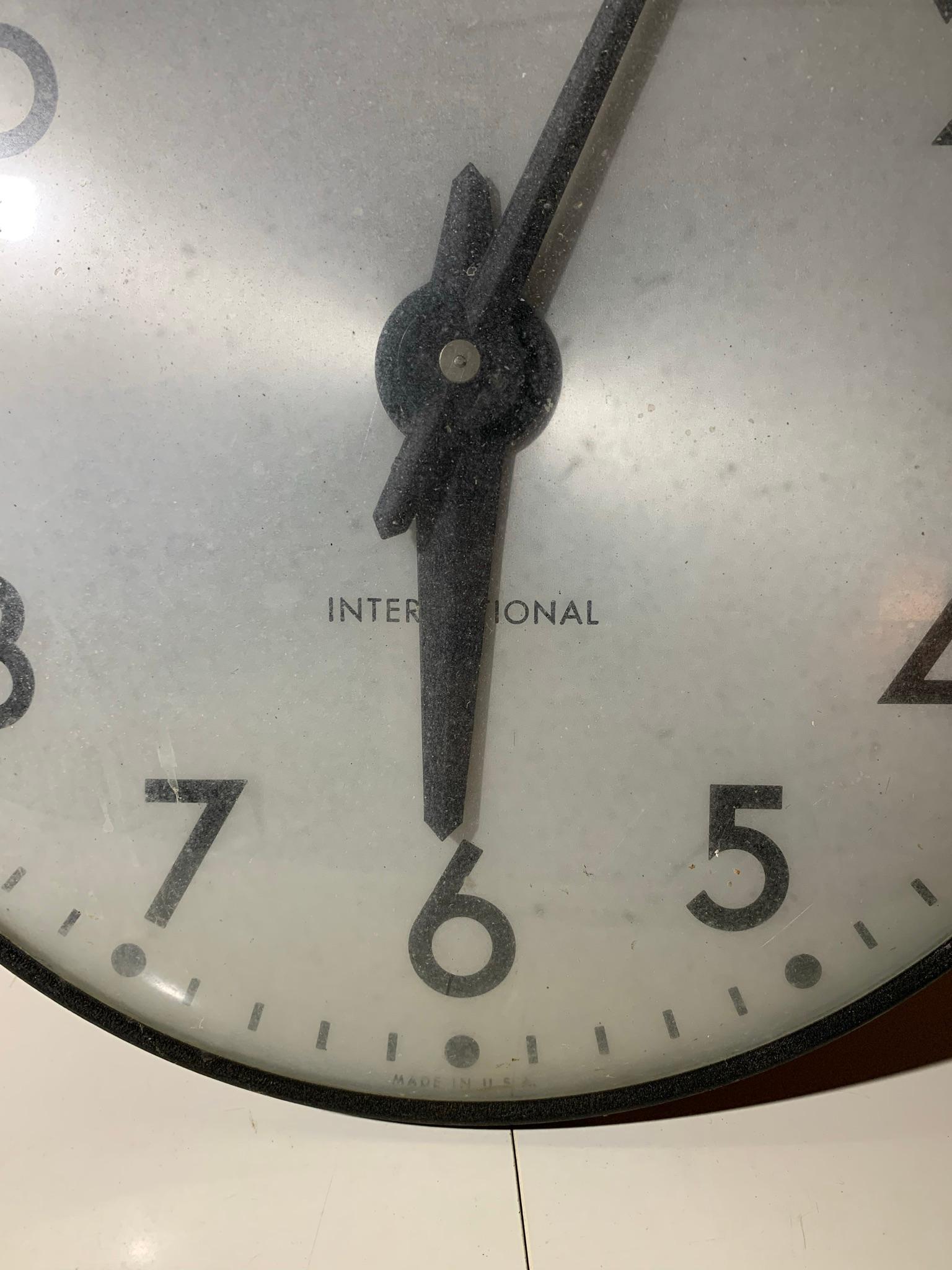 International Glass Front Vintage Clock
