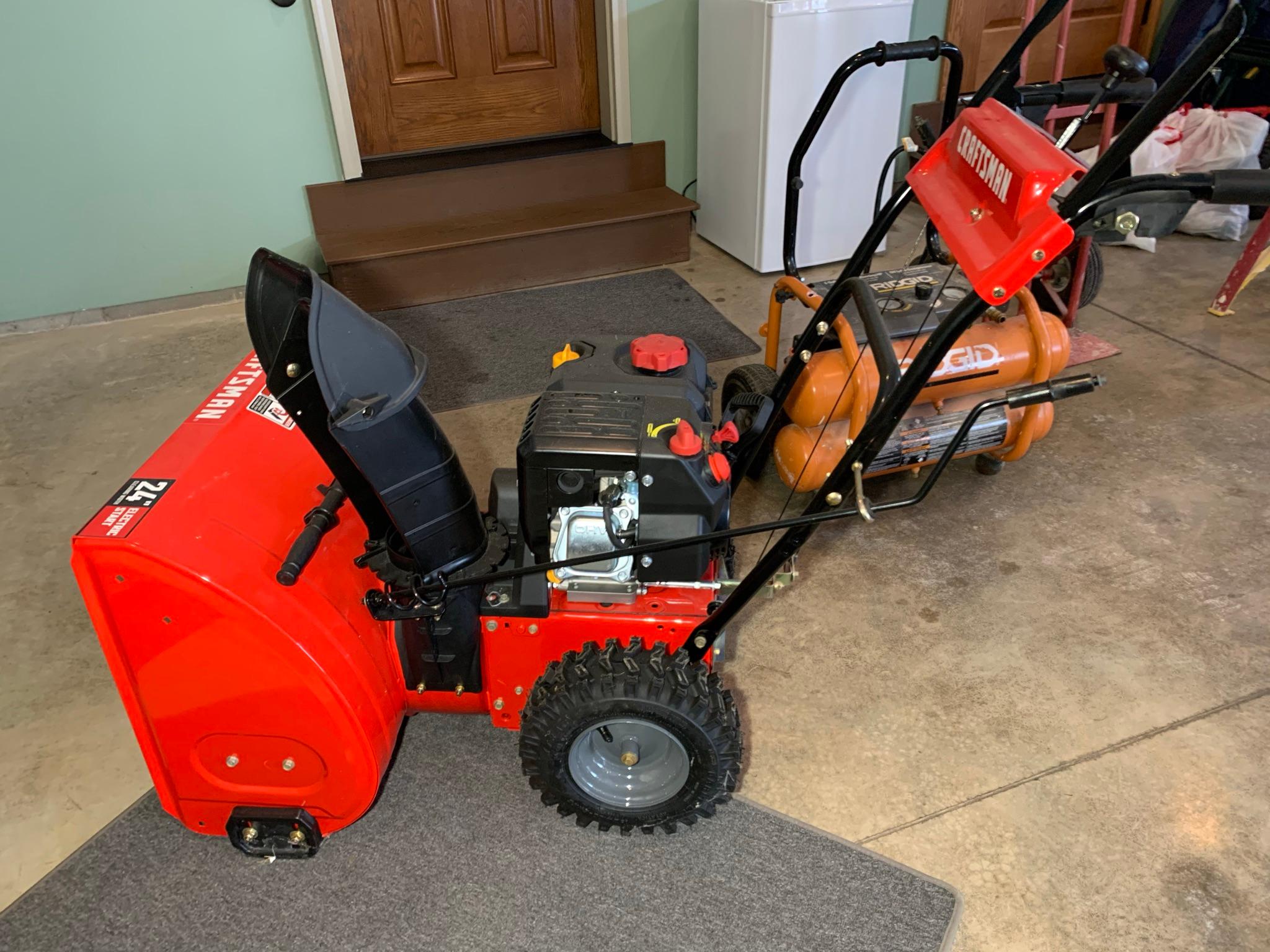 LIKE NEW! Craftsman 24 inch Snow Throwers.  Has key & nibs on tires.