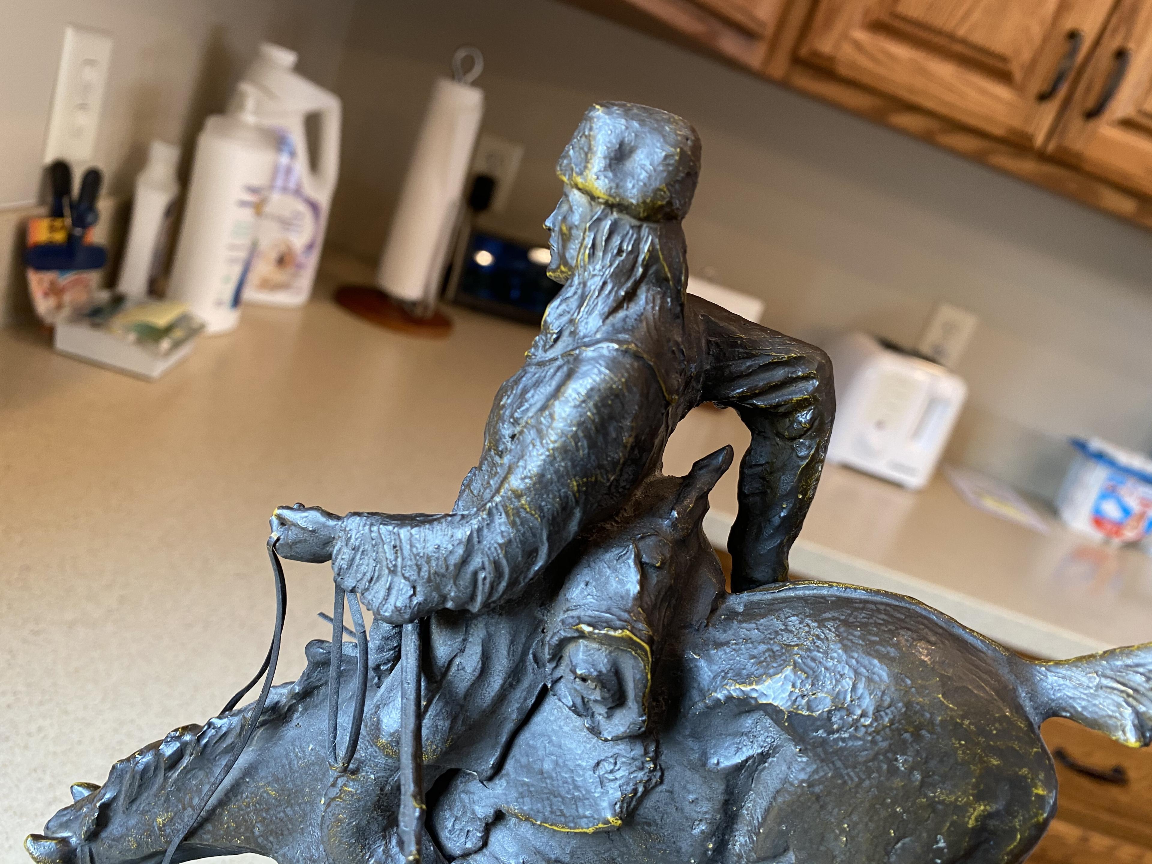 Excellent vintage Frederic Remington Bronze Statue "Mountain Man"