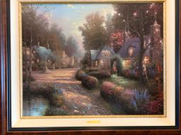 Limited Edition S/N Print on Canvas Cobblestone Lane I by Thomas Kinkade.