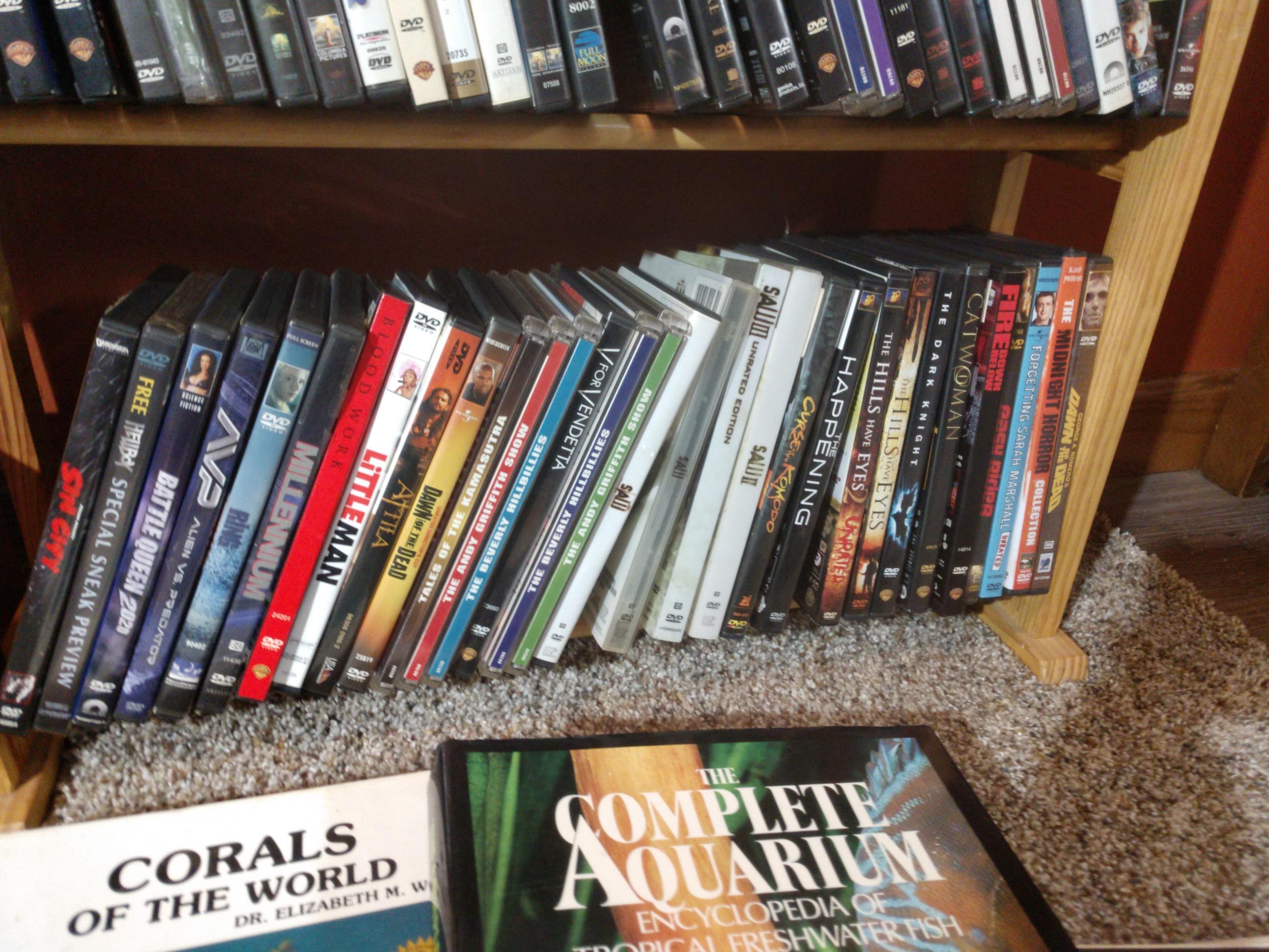 Huge Collection of DVD's, Playstation 2 Games, CD's, Books, Phones  and Shelving