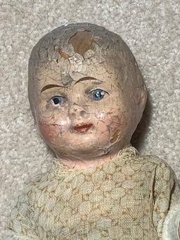 Antique Early Composition Straw Filled  Doll