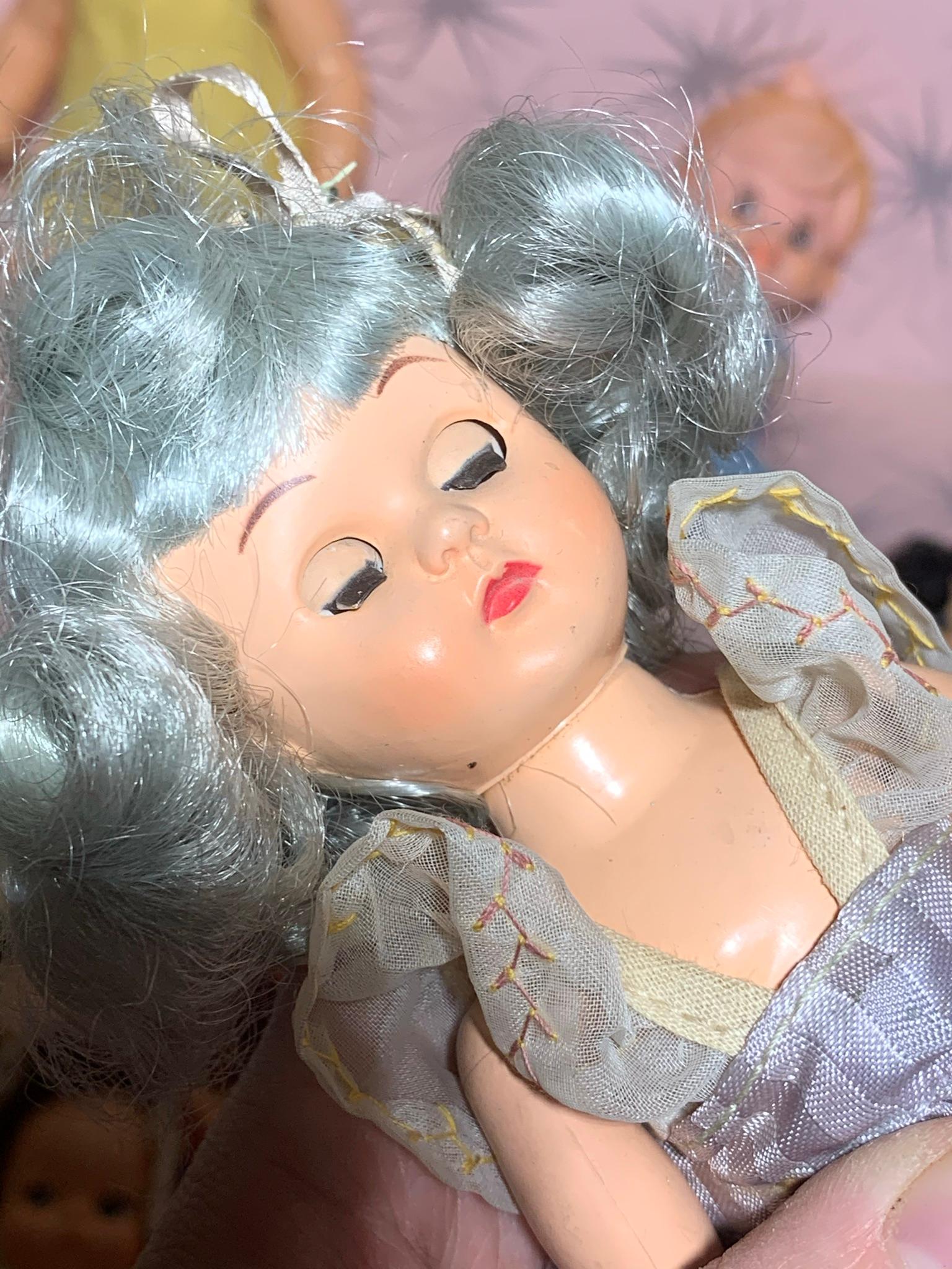 Antique Toy Dolls and Trunk.  See Photos